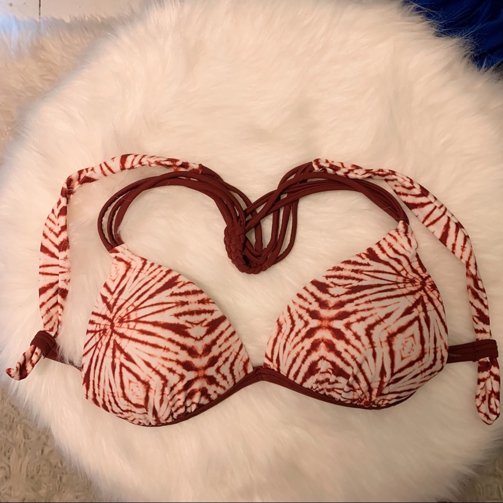 tie dye print bathing suit top